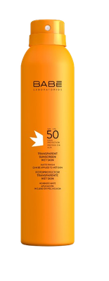 BABĒ Sun SPF 50 Transparent Sunscreen for Wet Skin, 200ml